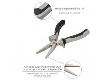 Alicates Boca Plana 150 mm. Acero Cromo Vanadio DIN-ISO 5745 Alicates Punta Plana, Alicates Boca Plana Larga,