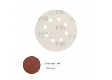 Lija Recambio Velcro Disco Ø 125 mm. Con Agujeros Grano 180 (10 Piezas)