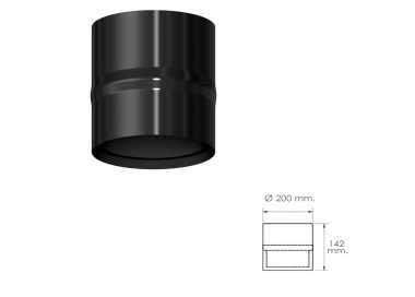 Modulo Anticondensados Estufa Vitrificado Negro Ø 200 mm. Condensador Chimenea, Anticondensados Chimenea, Anticondensacion Tubos