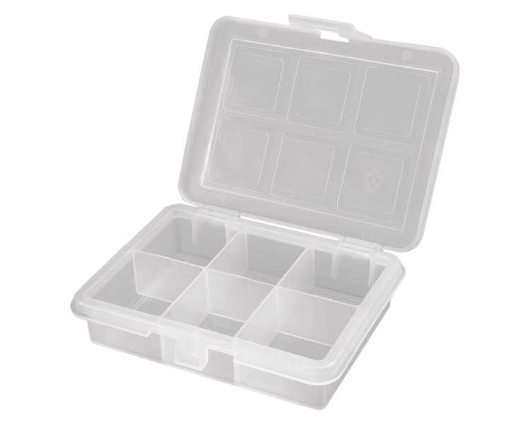 Organizador Plastico 6 Compartimentos 120 x 100 x 28 mm. Caja Almacenaje, Malentin Organizador, Organizador Plastico