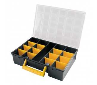 Maletin Organizador Plastico 17 Compartimentos Con Separadores Ajustables 360x252x64 mm.