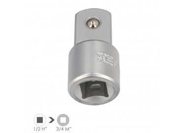 Adaptador Aumentador 1/2" Hembra A 3/4" Macho Acero Cromo Vanadio, Aristas Redondas, Reductor Carraca,