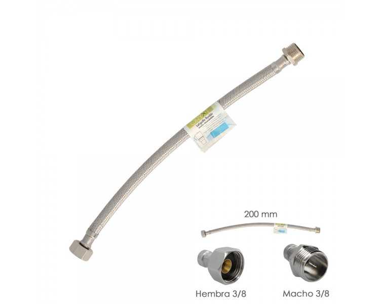 Latiguillo Flexible Acero Inoxidable Macho 3/8 - Hembra 3/8 - 200mm