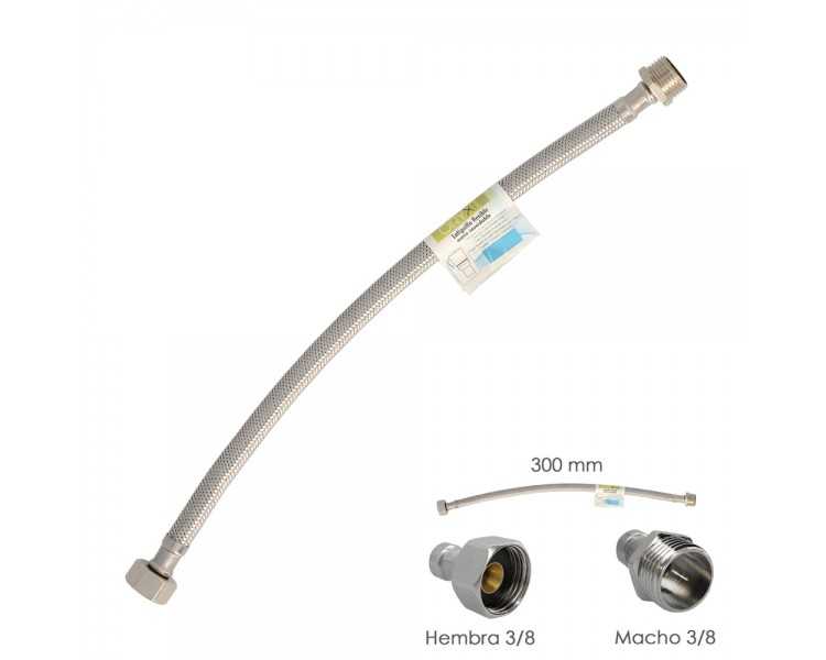 Latiguillo Flexible Acero Inoxidable Macho 3/8 - Hembra 3/8 - 300mm