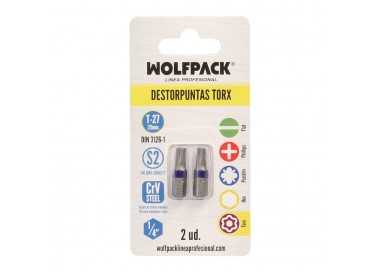 Puntas Destornillador Torx 27 Inviolable (2 Piezas). Acero S2 al Cromo Vanadio. Puntas Hexagonales, Destorpuntas,