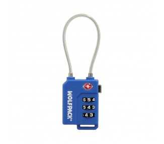Candado Seguridad Equipaje Tsa 3 Digitos Con Cable Acero. Candado Combinación, Maleta, Viaje, Mochilas, Seguridad