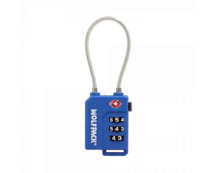 Candado Seguridad Equipaje Tsa 3 Digitos Con Cable Acero. Candado Combinación, Maleta, Viaje, Mochilas, Seguridad