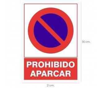 Cartel Prohibido Aparcar  30x21 cm.