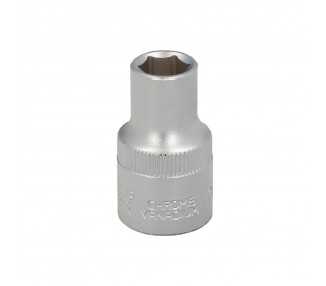 Llave Vaso 1/2" Hexagonal 10 mm. Perfil de 6 caras. Acero Cromo Vanadio, Aristas Redondas