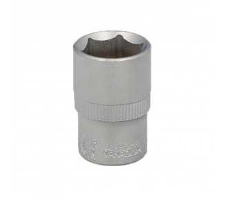 Llave Vaso 1/2" Hexagonal 18 mm. Perfil de 6 caras. Acero Cromo Vanadio, Aristas Redondas
