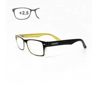Gafas Lectura Kansas Negro / Amarillo. Aumento +2,5 Gafas De Vista, Gafas De Aumento, Gafas Visión Borrosa
