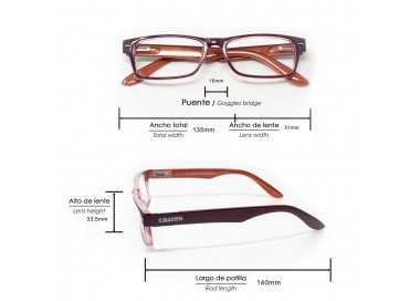Gafas Lectura Kansas Morado / Naranja. Aumento +2,5 Gafas De Vista, Gafas De Aumento, Gafas Visión Borrosa