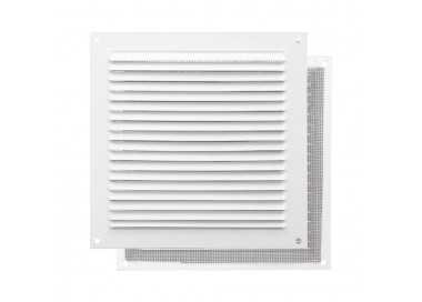 Rejilla Ventilación Aluminio Con Mosquitera Atornillable 175 x 175 mm. Color Blanco