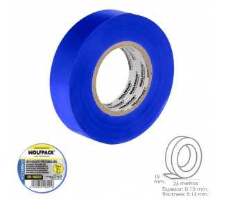 Cinta Aislante Profesional Azul Espesor 0.13 mm. Ancho 19 mm. Rollo 25 Metros Cinta Electricista, Cinta Aislante Cable
