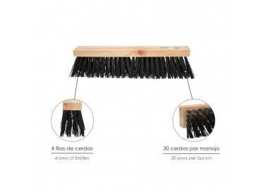 Cepillo Barrendero Industrial Fibra PVC Soporte Madera 50 cm. (Sin Mango)