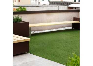 Cesped Artificial 7 mm. Rollo 1x25 mt. Césped Moqueta Para Interior y Exterior. Jardín, Terraza, Balcón. Uso Domestico