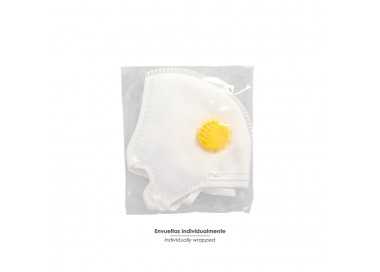 Mascarilla Respiratoria FFP2 Con Valvula. Plegable (20 Unidades) Envasadas Individualmente