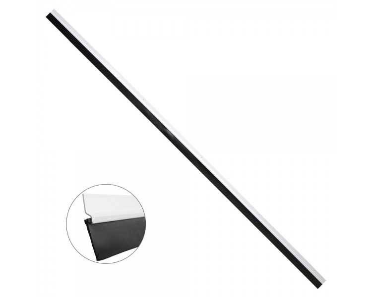 Burlete Para Puertas De Garaje Aluminio Blanco Con Goma 2,5 m. Perfil Bajo Cochera Cepillo De Puerta, Burlete Garaje