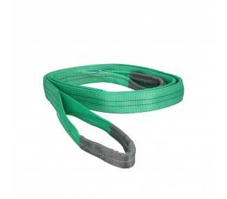 Eslinga Plana Doble Banda 2.000 Kg. Factor Seguridad 7:1, Longitud: 3 Metros Ancho 6 cm. 100% Poliester. Color Verde