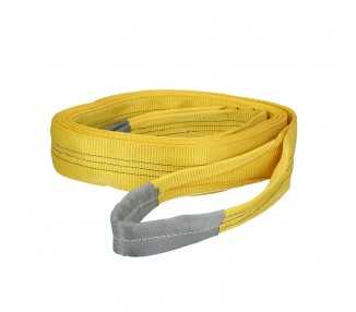 Eslinga Plana Doble Banda 3.000 Kg. Factor Seguridad 7:1, Longitud: 5 Metros Ancho 9 cm. 100% Poliester. Color Amarilla