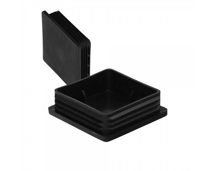 Contera Interior Plastico Cuadrada 80x80 mm. Color Negro. Bolsa 25 Unidades. Contera Mesa, Silla, Muebles, Estanteria