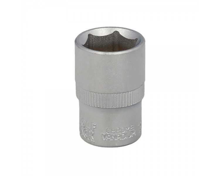 Llave Vaso 1/2" Hexagonal 19 mm. Perfil de 6 caras. Acero Cromo Vanadio, Aristas Redondas