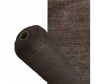 Malla Sombreo Rollo 2 x 50 metros, Reduce Radiación, Protección Jardín y Terraza, Regula Temperatura, Color Marrón