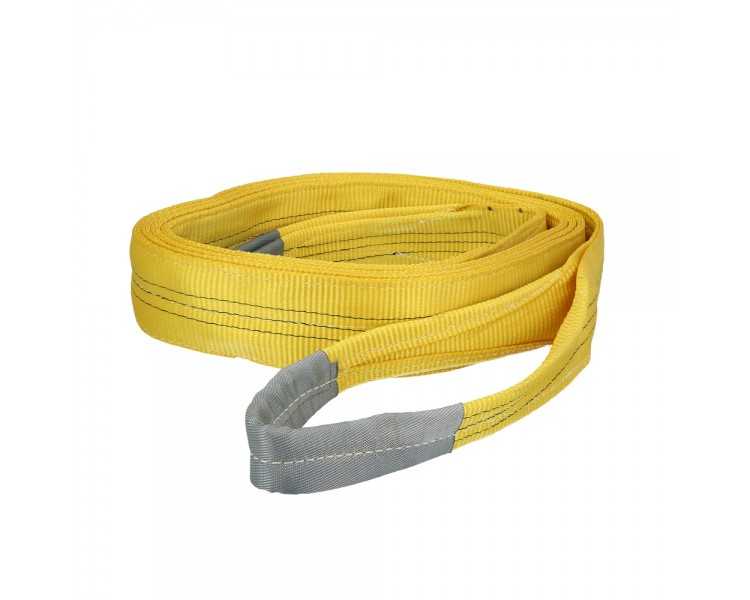 Eslinga Plana Doble Banda 3.000 Kg. Factor Seguridad 7:1, Longitud: 6 Metros Ancho 9 cm. 100% Poliester. Color Amarilla