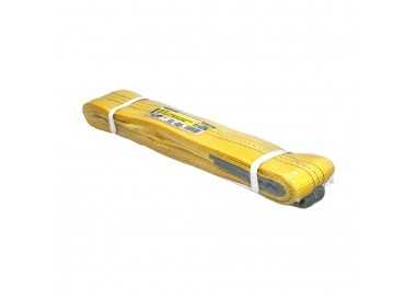 Eslinga Plana Doble Banda 3.000 Kg. Factor Seguridad 7:1, Longitud: 6 Metros Ancho 9 cm. 100% Poliester. Color Amarilla