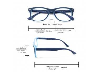 Gafas Lectura Illinois Azules. Aumento +3,0 Gafas De Vista, Gafas De Aumento, Gafas Visión Borrosa