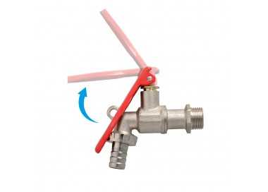 Grifo Esfera 1/2"  Con Sistema De Bloqueo Por Candado Grifo Jardin Exterior, Grifo Con Bloqueo y Conector Manguera
