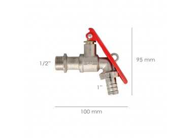 Grifo Esfera 1/2"  Con Sistema De Bloqueo Por Candado Grifo Jardin Exterior, Grifo Con Bloqueo y Conector Manguera