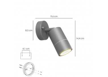 Lampara Aplique Exterior GU10 IP44 Color Antracita Aplique Techo, Luz Jardín, Lámpara Jardín, Luz Exterior, Aplique Jardín