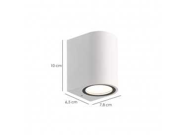 Lampara Aplique Oval Exterior GU10 IP65 Color Blanco Aplique Techo, Luz Jardín, Lámpara Jardín, Luz Exterior, Aplique Jardín
