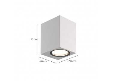 Lampara Aplique Cuadrado GU10 IP65 Color Blanco Aplique Techo, Luz Jardín, Lámpara Jardín, Luz Exterior, Aplique Jardín