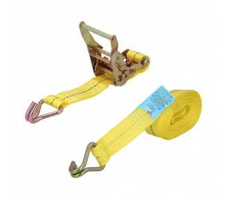 Cinta De Amarre Con Ratchet 6 metros x 38 mm. Trinquete Metalico Automatico, Cincha, Eslinga Mercancia, Correa Sujeción