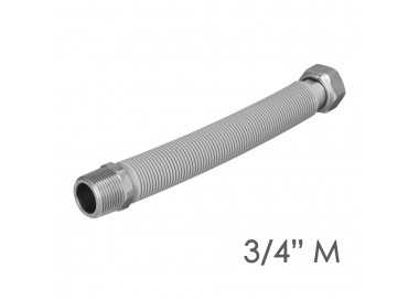 Tuberia Extensible Agua Acero Inoxidable Corrugado. Longitud de 22,5 a 30 cm. Tomas 3/4"