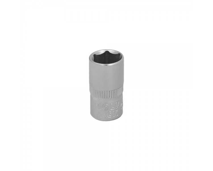 Llave Vaso 1/4" Hexagonal 10 mm. Perfil de 6 caras. Acero Cromo Vanadio, Aristas Redondas