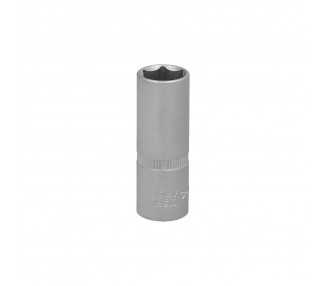 Llave Vaso 1/4" Hexagonal Larga 10 mm. Perfil de 6 caras. Acero Cromo Vanadio, Aristas Redondas