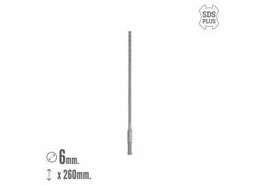 Broca Sds Plus 8 Filos Cortantes Especial Para Hormigon Armado Ø 6 x 260 mm. Broca Paredes, Broca Cimientos, Broca Muros