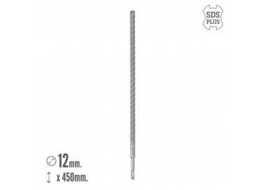 Broca Sds Plus 8 Filos Cortantes Especial Para Hormigon Armado Ø 12 x 450 mm. Broca Paredes, Broca Cimientos, Broca Muros