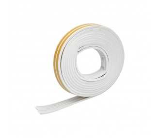 Burlete Caucho Blanco Rollo 6 Metros x 9 mm. Sellador Ventanas y Puertas. Aisla Del Ruido. Para Umbrales de 1 A 3,5 mm.