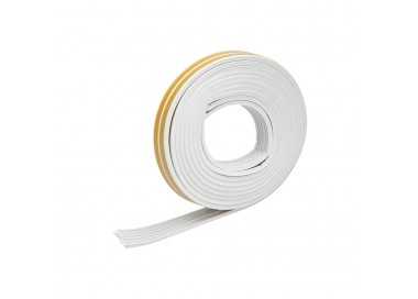 Burlete Caucho Blanco Rollo 6 Metros x 9 mm. Sellador Ventanas y Puertas. Aisla Del Ruido. Para Umbrales de 1 A 3,5 mm.