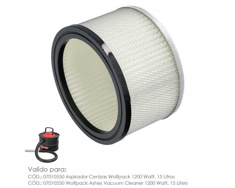 Filtro Para Aspirador De Cenizas Aspirador Cenizas Wolfpack 1200 Watt. 15 Litros (Codigo 07010550)