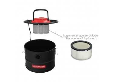 Filtro Para Aspirador De Cenizas Aspirador Cenizas Wolfpack 1200 Watt. 15 Litros (Codigo 07010550)