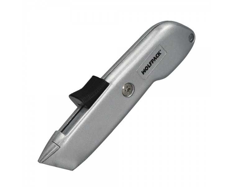 Cutter Autoretractil Con Hoja Acero Sk5 Carcasa De Aluminio Diseño Ergonomico, Cuchillo Seguridad, Cutters Seguridad,