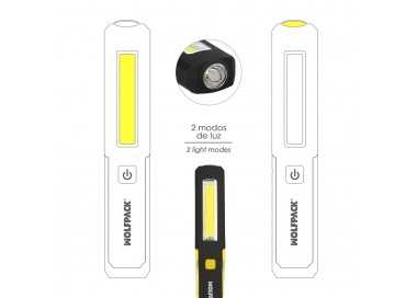 Linterna LED Multifunción Tipo Boligrafo Recargable (900 mAh) 200 Lumenes Con Iman, Gancho y Soporte Ajustable.
