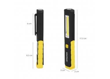 Linterna LED Multifunción Tipo Boligrafo Recargable (900 mAh) 200 Lumenes Con Iman, Gancho y Soporte Ajustable.