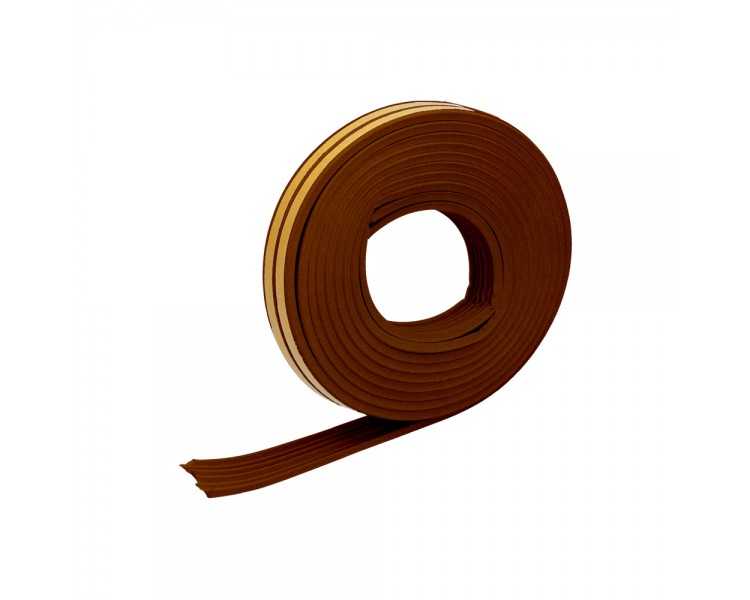 Burlete Caucho Marron Rollo 6 Metros. x 9 mm. Sellador Ventanas y Puertas. Aisla Del Ruido. Para Umbrales de 1 A 3,5 mm.