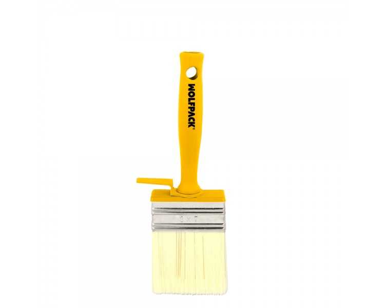Brocha Profesional Techos 70x30 mm. Cerda Blanca. Mango Ergonomico, Con Gancho. Brocha Pintura, Brocha Pintor Profesional
